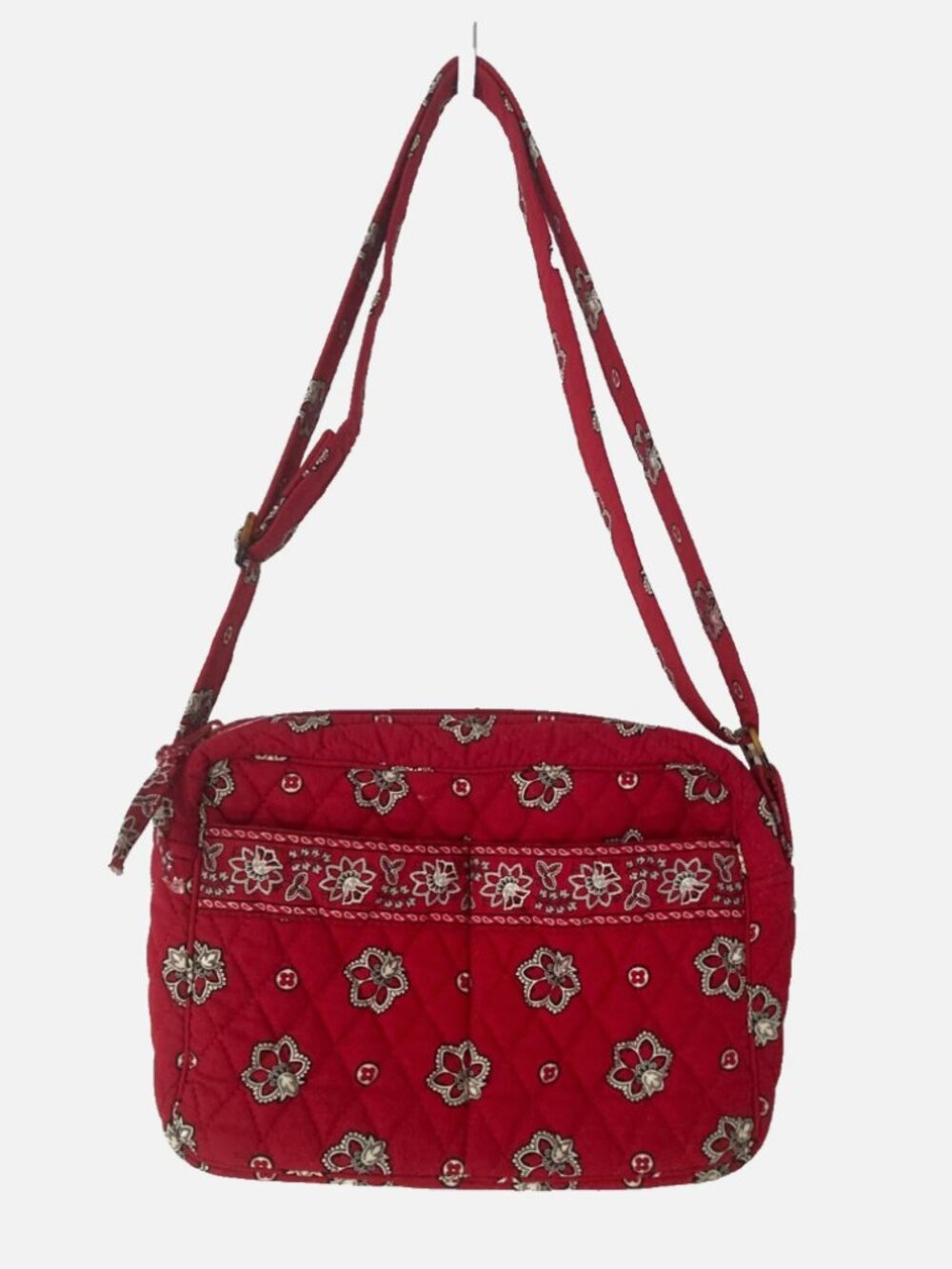 Vera Bradley Vintage Y2K Retired Red Bandana Pattern Crossbody Buckle Bag